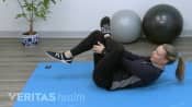 Woman doing a piriformis stretch