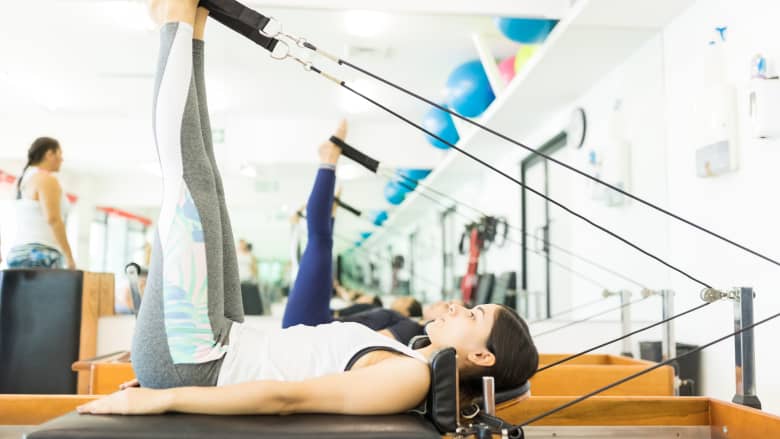 Reformer machine for pilates