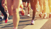 Runners on a road