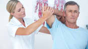 Chiropractic manipulation of the cervical spine.