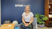 Woman talking about heat therapy