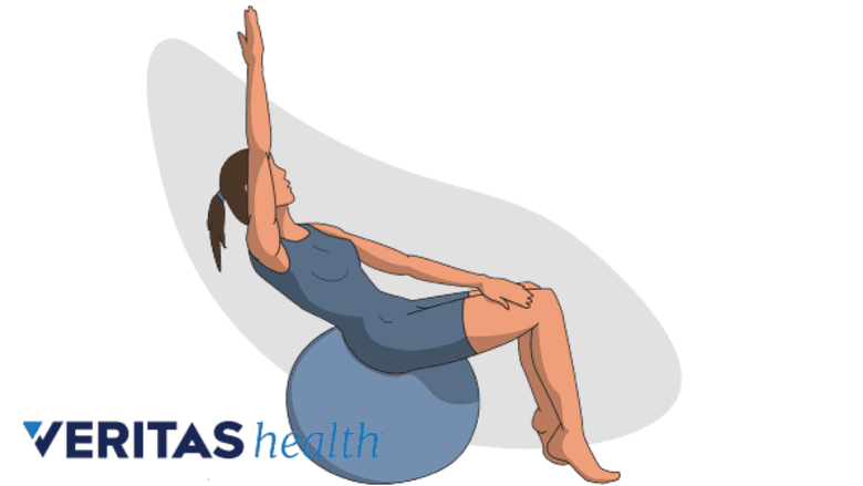 Ball crunch oblique exercise