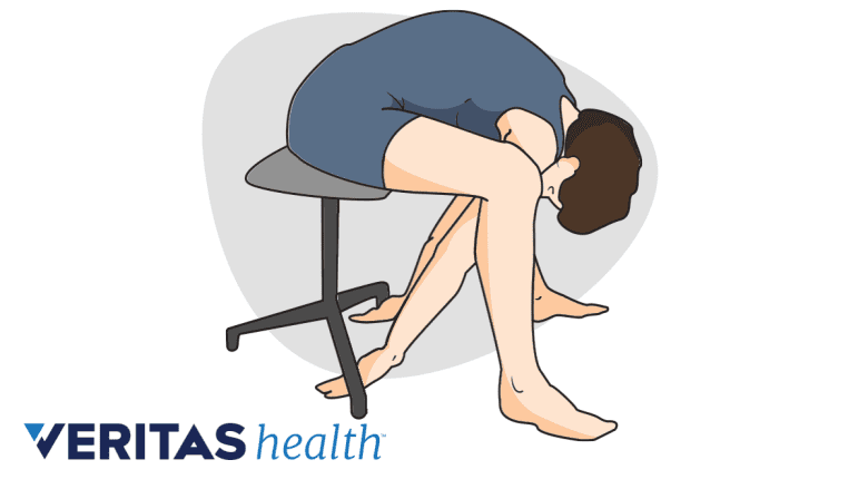 An illustration showing a woman performing seated flex exercise.