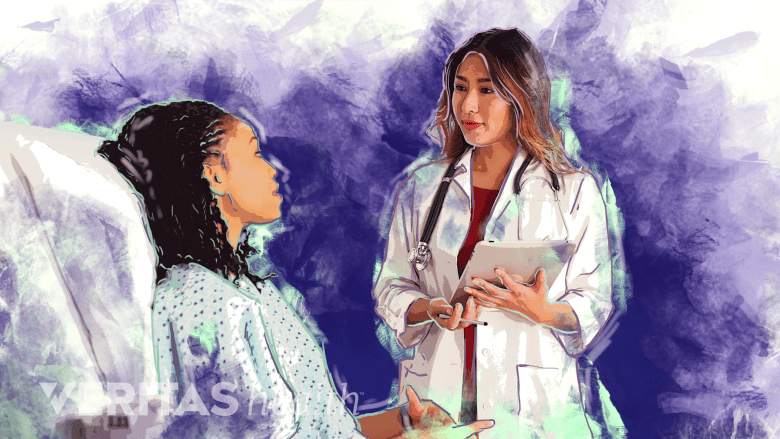 A doctor recording a patients  medical history.