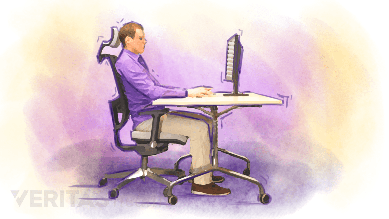 An illustration of a good sitting posture.
