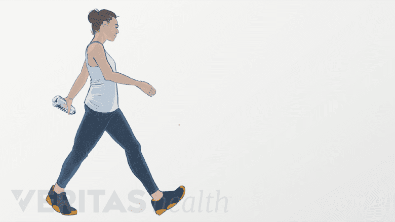 Illustration of a woman doing exercise walking.